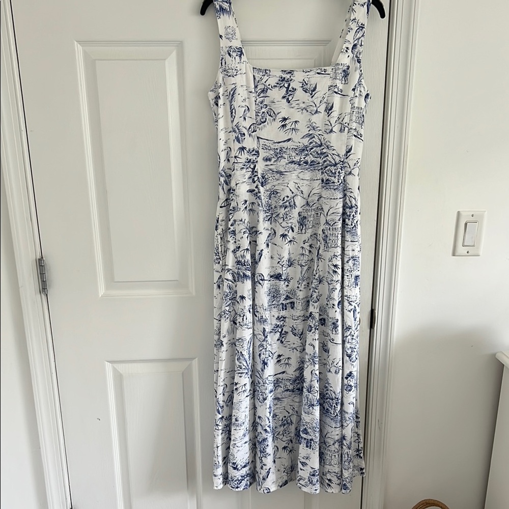 Joke Elegant Blue and White French toile Printed Dress